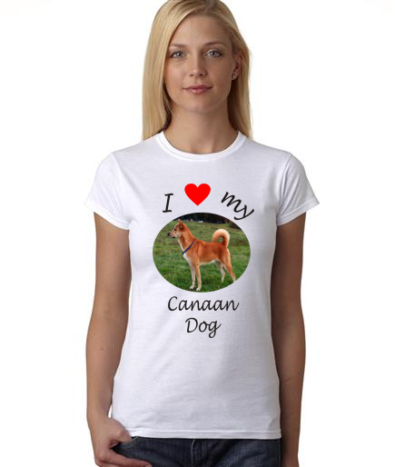 Dogs - I Heart My Canaan Dog on Womans Shirt
